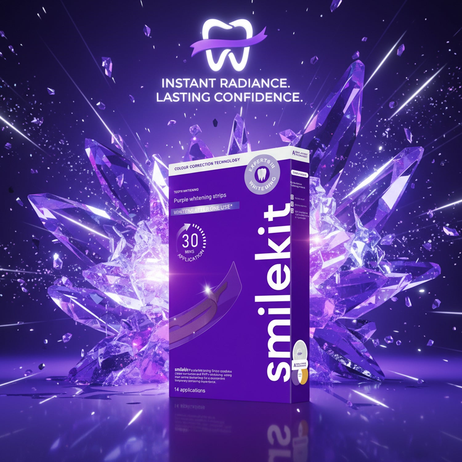 Whiten Your Teeth In Just 30 minute Purple Whitening Strips Removing Yellow Stains