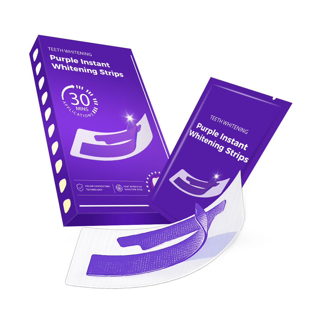 Whiten Your Teeth In Just 30 minute Purple Whitening Strips Removing Yellow Stains