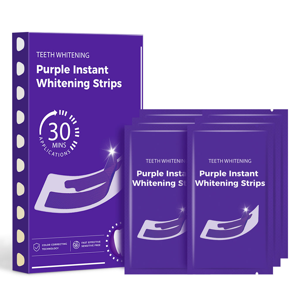 Whiten Your Teeth In Just 30 minute Purple Whitening Strips Removing Yellow Stains