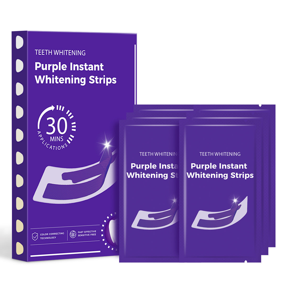 Whiten Your Teeth In Just 30 minute Purple Whitening Strips Removing Yellow Stains