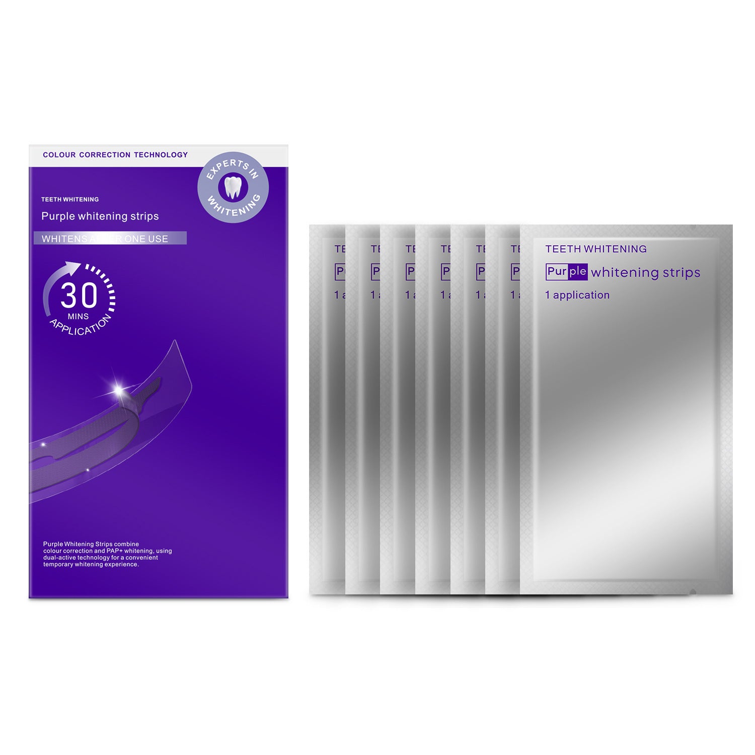 Whiten Your Teeth In Just 30 minute Purple Whitening Strips Removing Yellow Stains