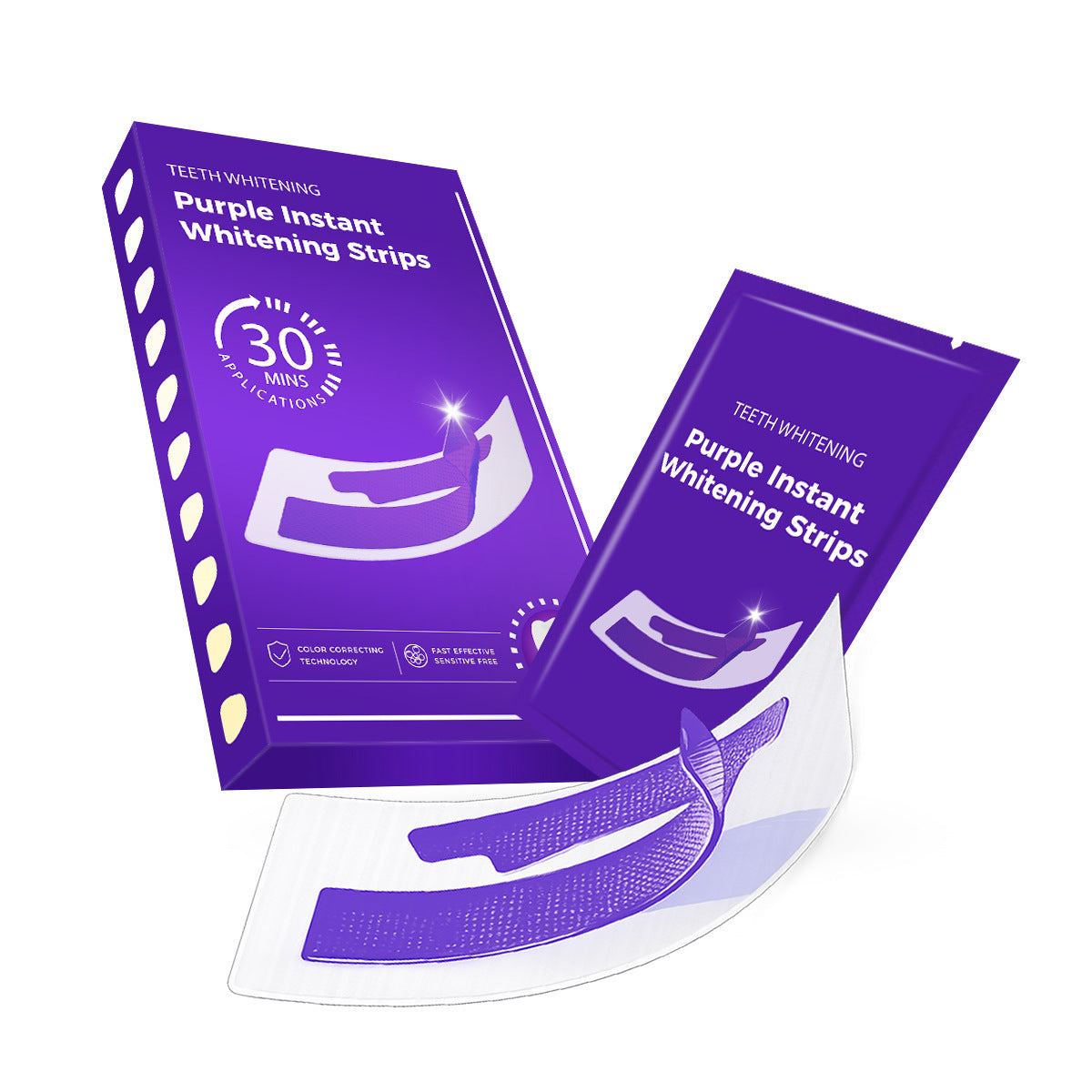 Whiten Your Teeth In Just 30 minute Purple Whitening Strips Removing Yellow Stains