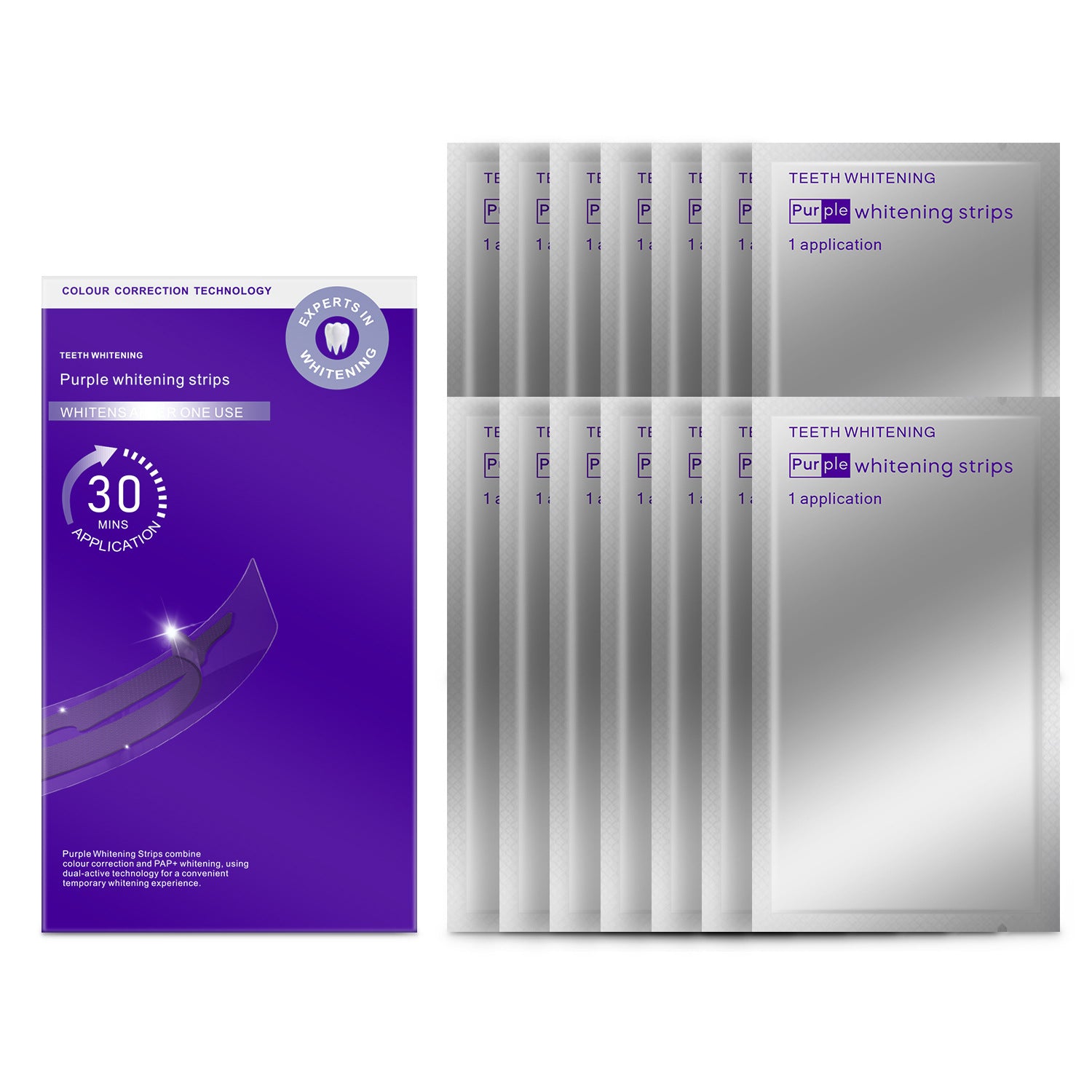 Whiten Your Teeth In Just 30 minute Purple Whitening Strips Removing Yellow Stains