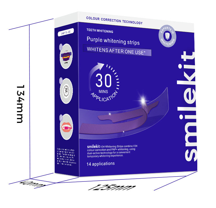 Whiten Your Teeth In Just 30 minute Purple Whitening Strips Removing Yellow Stains