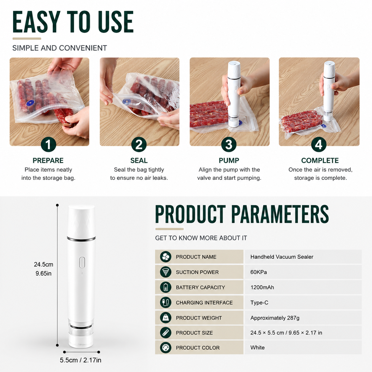 Keep Your Food Fresh And Organized With Handheld Food Preservation Vacuum Pump