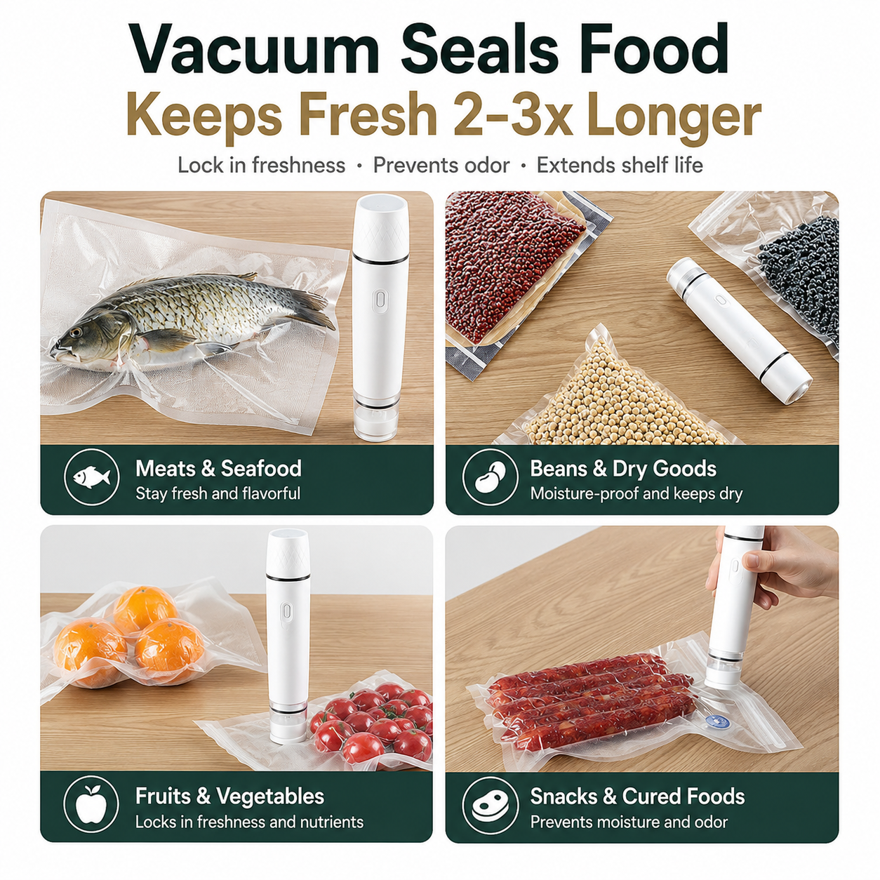 Keep Your Food Fresh And Organized With Handheld Food Preservation Vacuum Pump