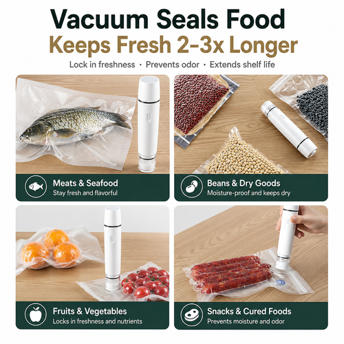 Keep Your Food Fresh And Organized With Handheld Food Preservation Vacuum Pump