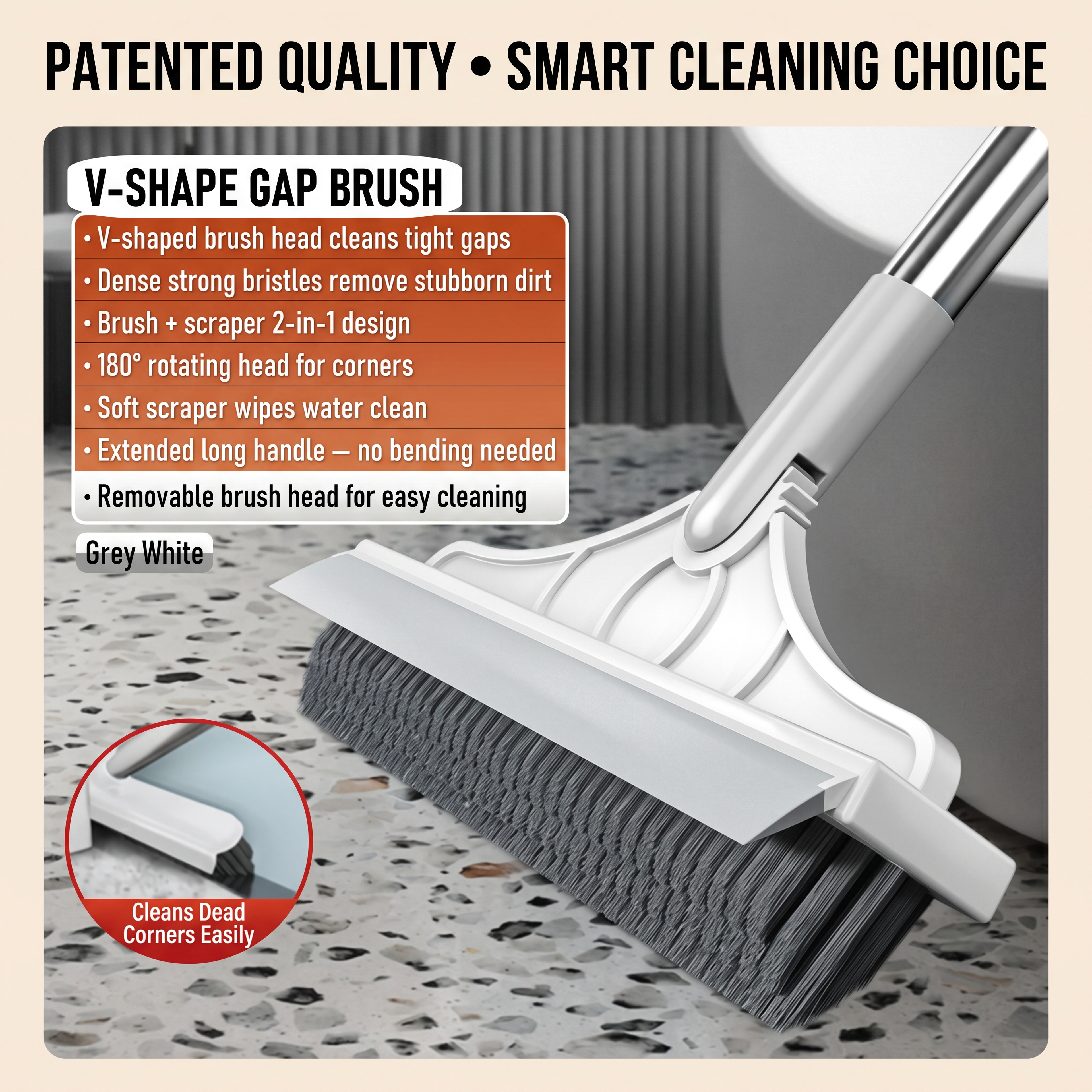 No More Backache Scrubbing 6-in-1 Multi-Function Floor Brush