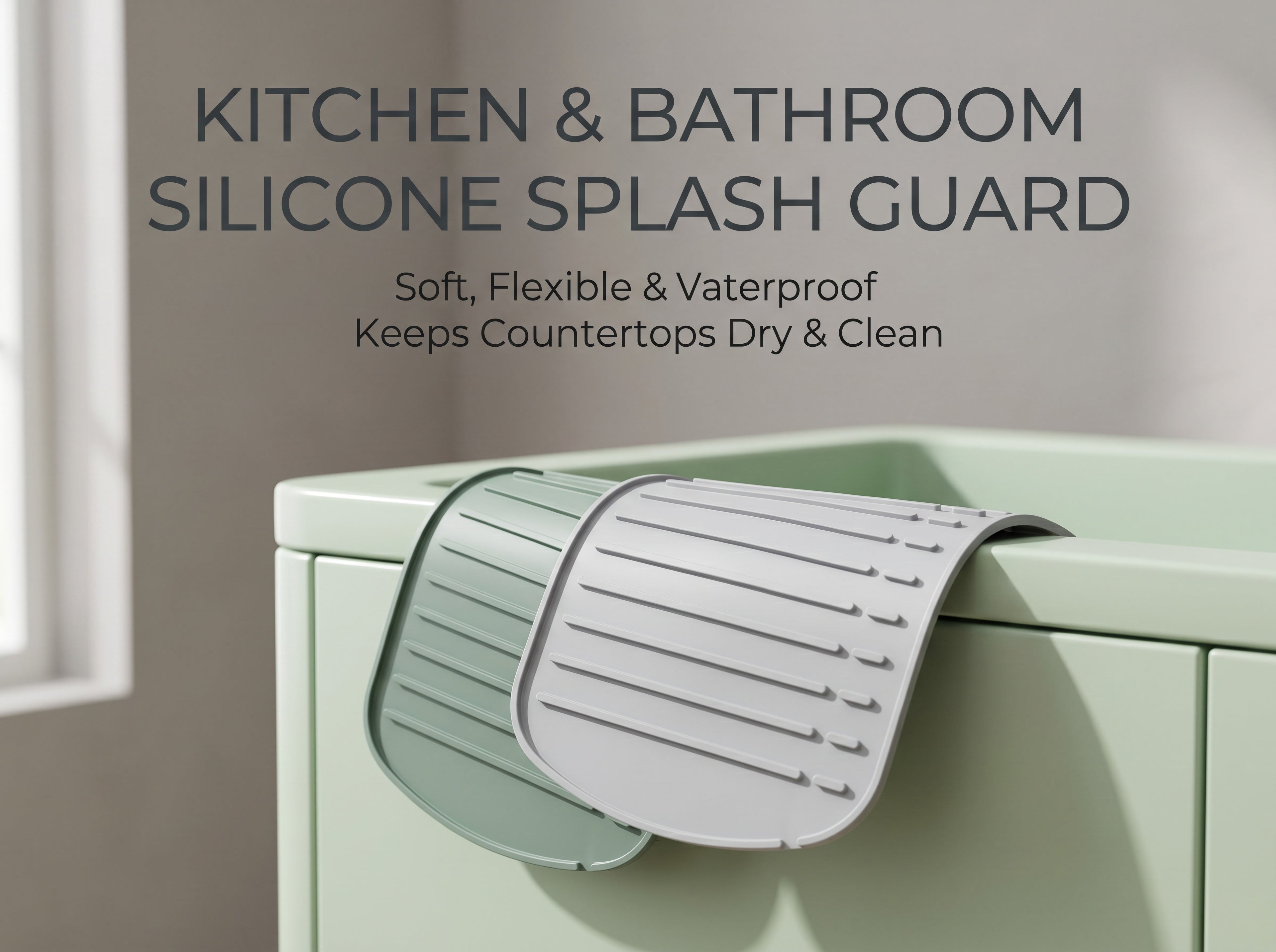 No More Black Mold Around Your Sink Mildew-Proof Sink Mat Kitchen Countertop